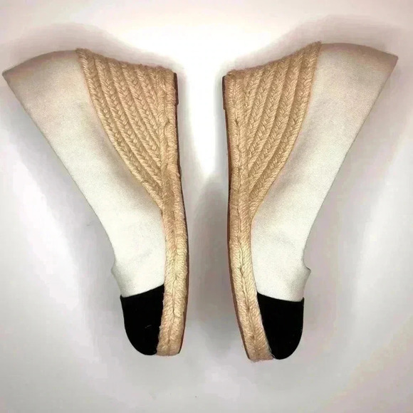 J Crew Women’s Cap-toe canvas espadrille wedges Size- 7 - Picture 9 of 12